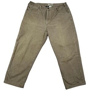 LL Bean VTG 90s Comfort Waist Mens Khaki Trousers Pants Fleece Lined Plaid 38x29
